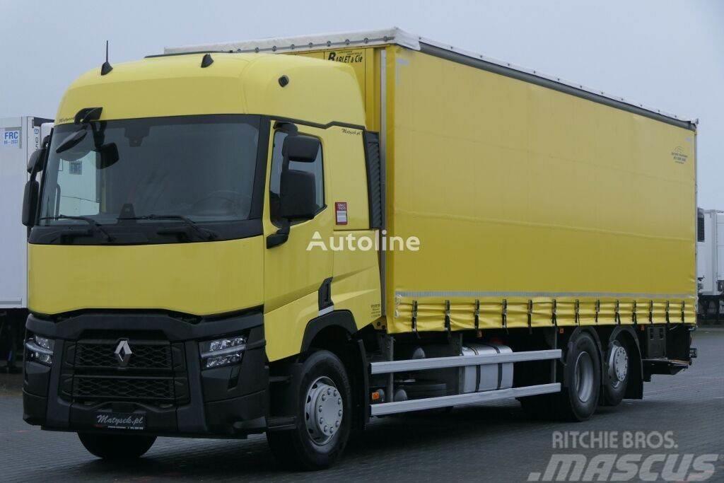 Renault T 460 Curtain side 9,15 m + tail lift Lastbil - Gardin