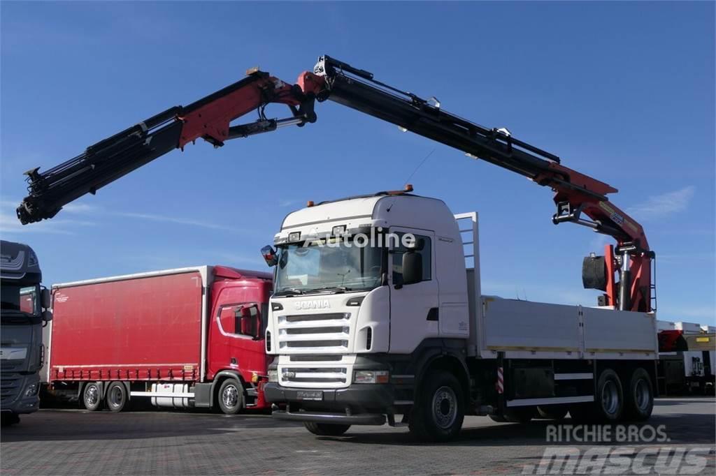 Scania R 480 6X4 Flatbed + crane Palfinger PK40002 + JIB Autotransportere / Knæklad