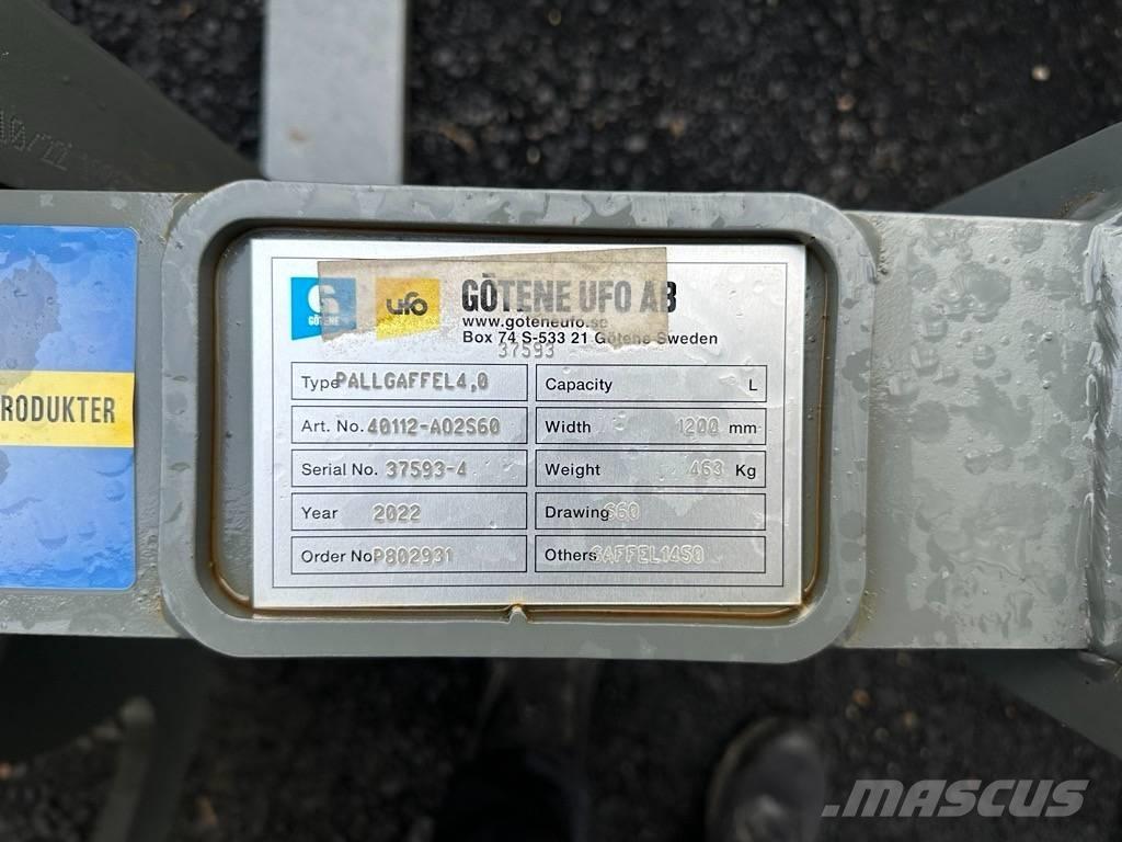 Götene Pallgaffelställ 4,0 ton, 1200 mm bredd, S60, 440kg Pallegafler
