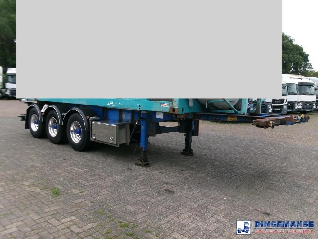 Van Hool 3-axle container trailer + ADR Semi-trailer med containerramme