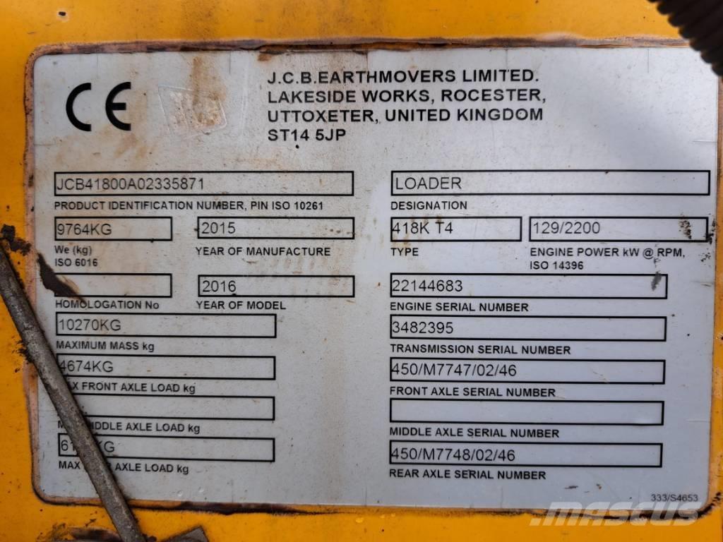 JCB 418 K Læssemaskiner på hjul