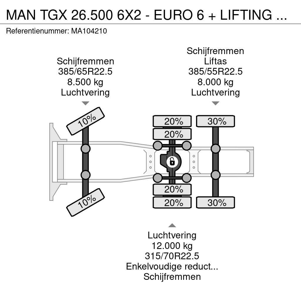 MAN TGX 26.500 6X2 - EURO 6 + LIFTING AXLE Trækkere