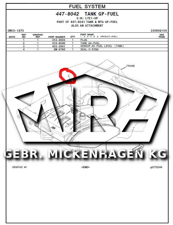 CAT 926 M/ Tank Sensor Elektronik