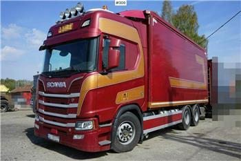 Scania R730 6x4 Woodchip truck with side tip