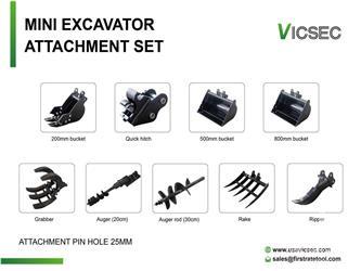  VICSEC Quantity of (9) Excavator Attac ...