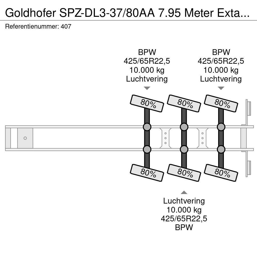Goldhofer SPZ-DL3-37/80AA 7.95 Meter Extandable Powersteerin Semi-trailer med lad/flatbed