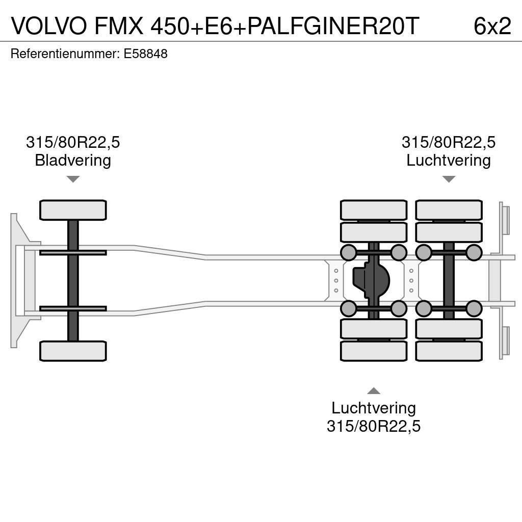 Volvo FMX 450+E6+PALFGINER20T Lastbiler med containerramme / veksellad