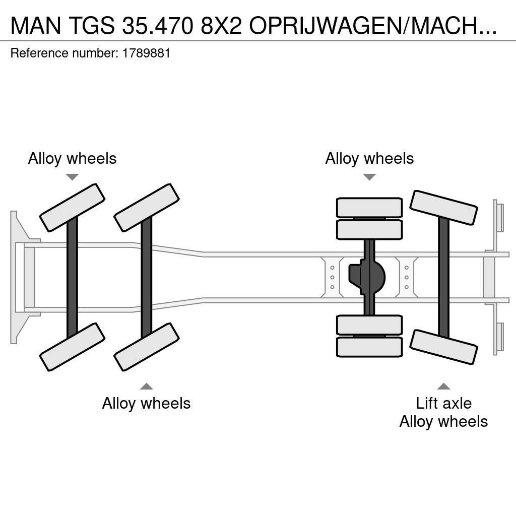 MAN TGS 35.470 8X2 OPRIJWAGEN/MACHINE TRANSPORTER/PLAT Autotransportere / Knæklad
