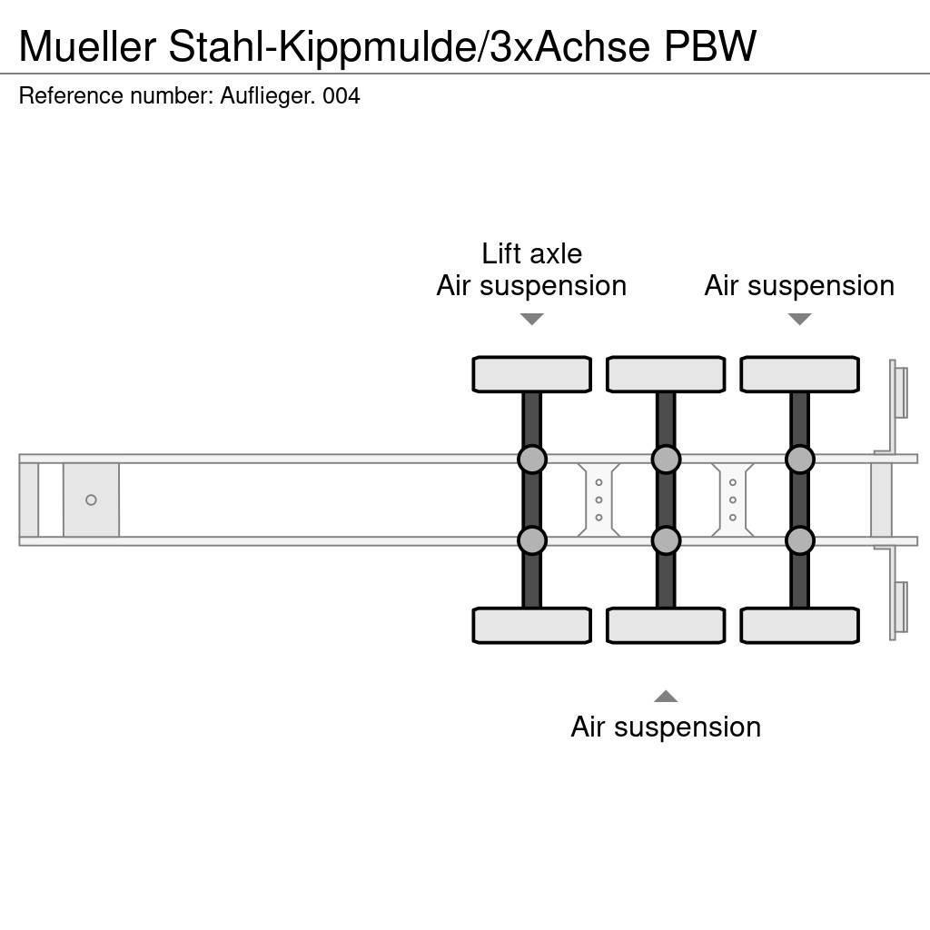  Mueller Stahl-Kippmulde/3xAchse PBW Semi-trailer med tip
