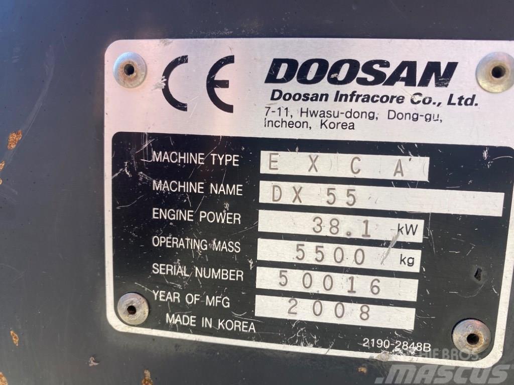 Doosan DX 55 Minigravemaskiner
