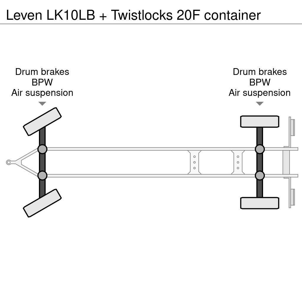  Leven LK10LB + Twistlocks 20F container Anhænger med lad/Flatbed