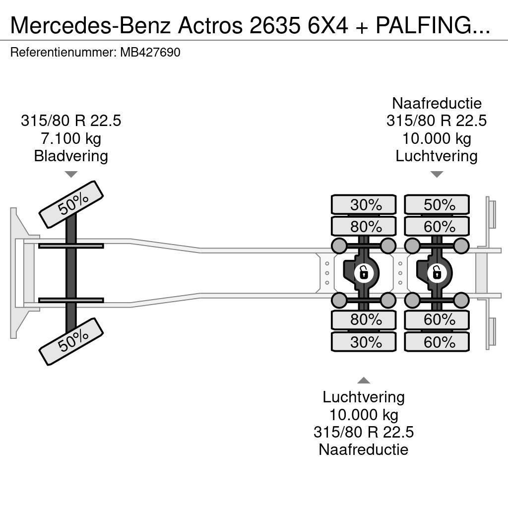 Mercedes-Benz Actros 2635 6X4 + PALFINGER PK21000 + JIB + REMOTE Kraner til alt terræn