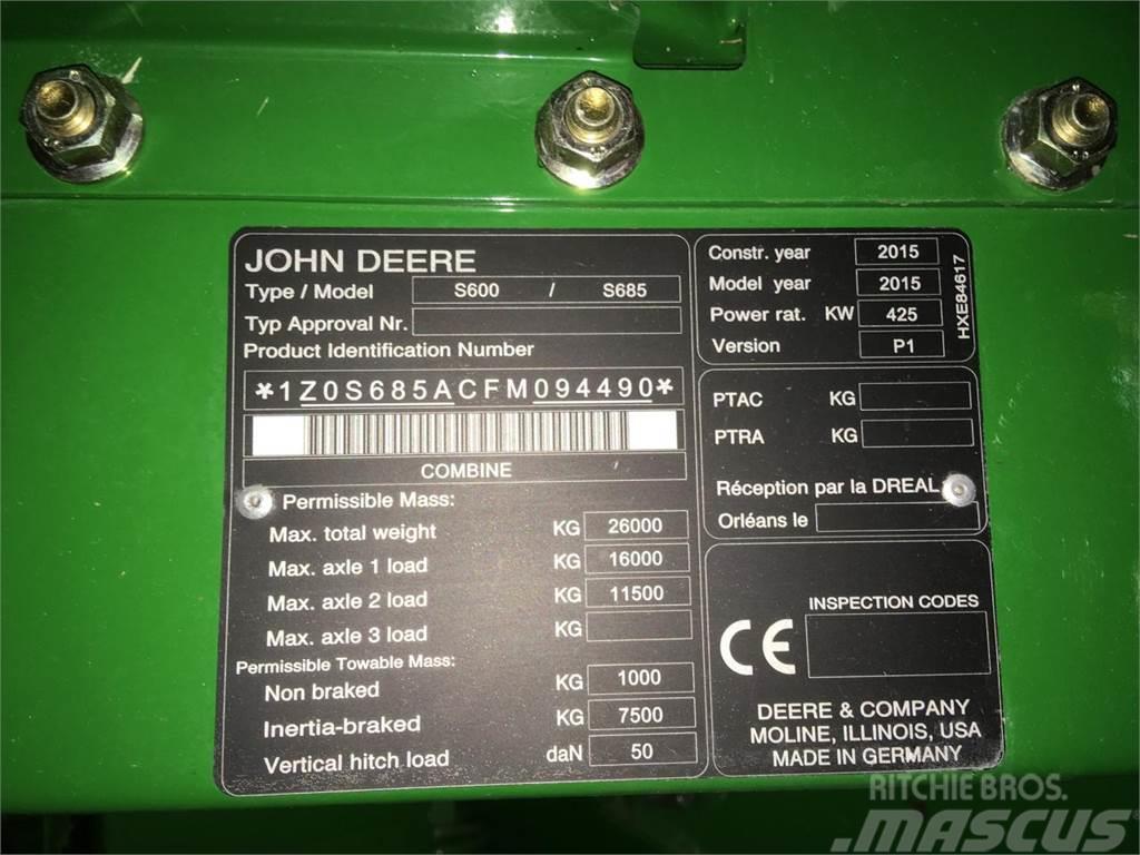 John Deere S685 Mejetærskere