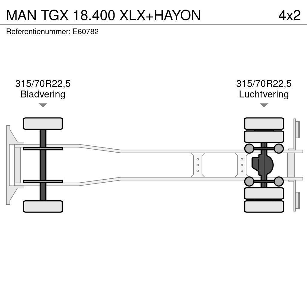 MAN TGX 18.400 XLX+HAYON Lastbil - Gardin