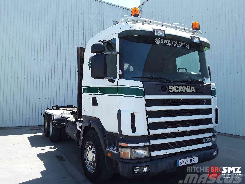 Scania 144 530 6x4 manual pump Lastbil med lad/Flatbed