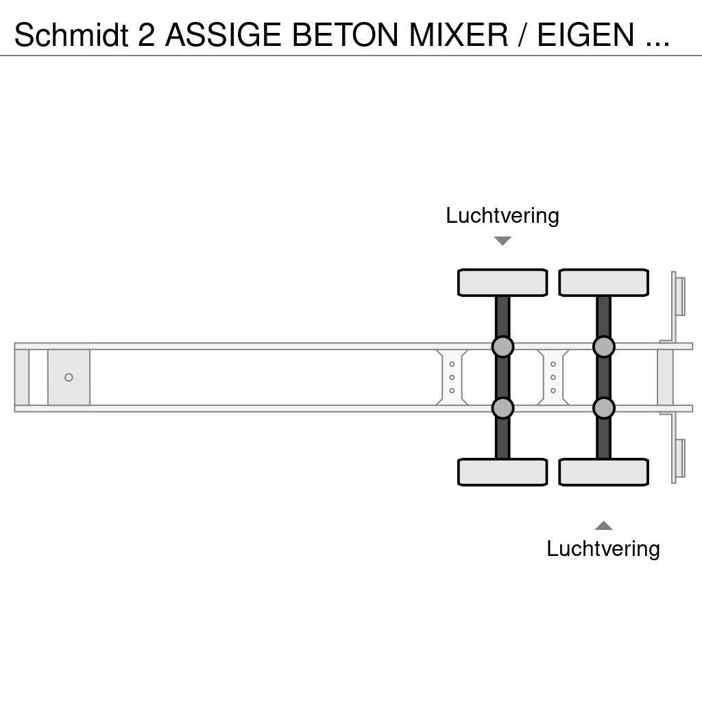 Schmidt 2 ASSIGE BETON MIXER / EIGEN MOTOR / 6 CYL DEUTZ / Andre Semi-trailere