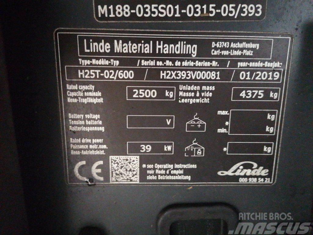 Linde H25T-02/600 LPG gaffeltrucks