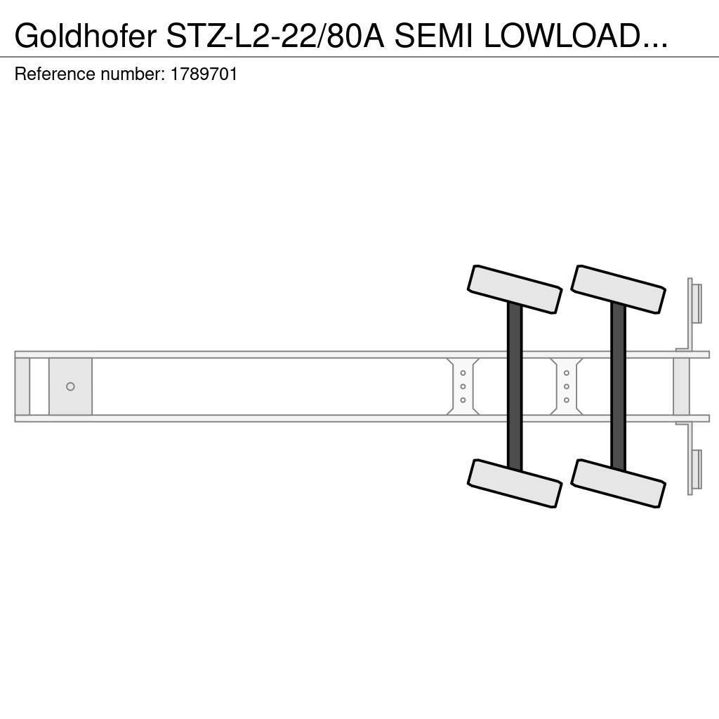 Goldhofer STZ-L2-22/80A SEMI LOWLOADER/DIEPLADER/TIEFLADER Semi-trailer blokvogn