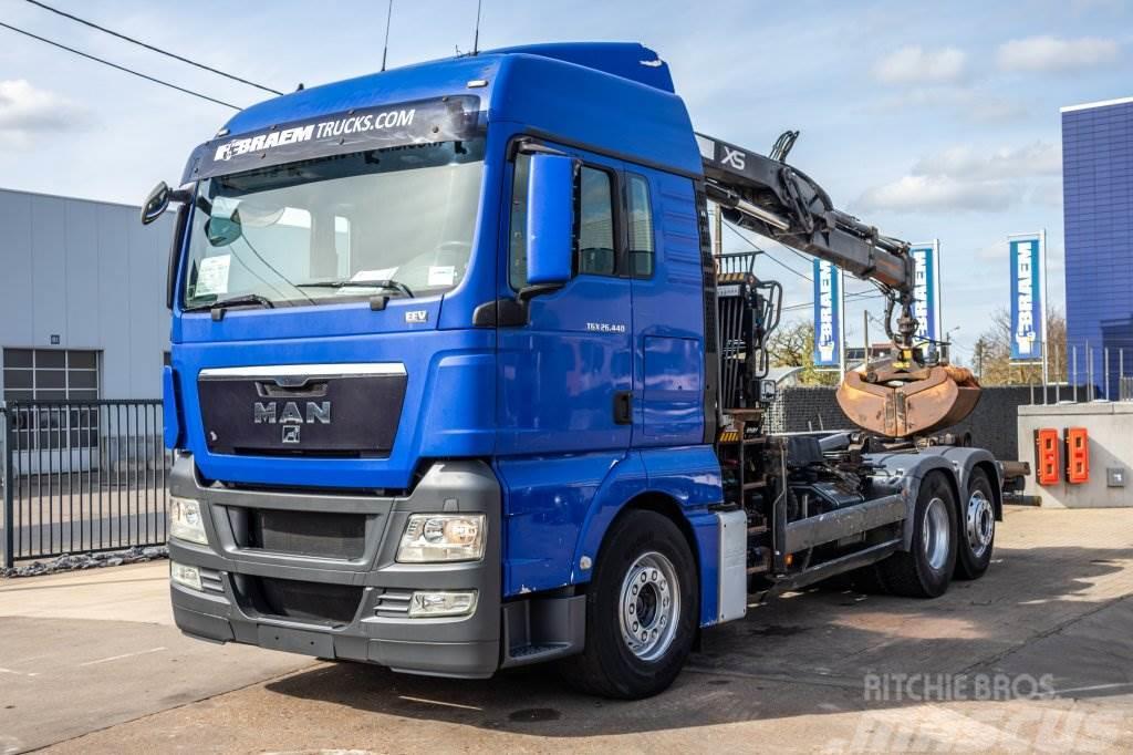 MAN TGX 25.440 LL - HIAB 122 PRO Lastbiler med containerramme / veksellad