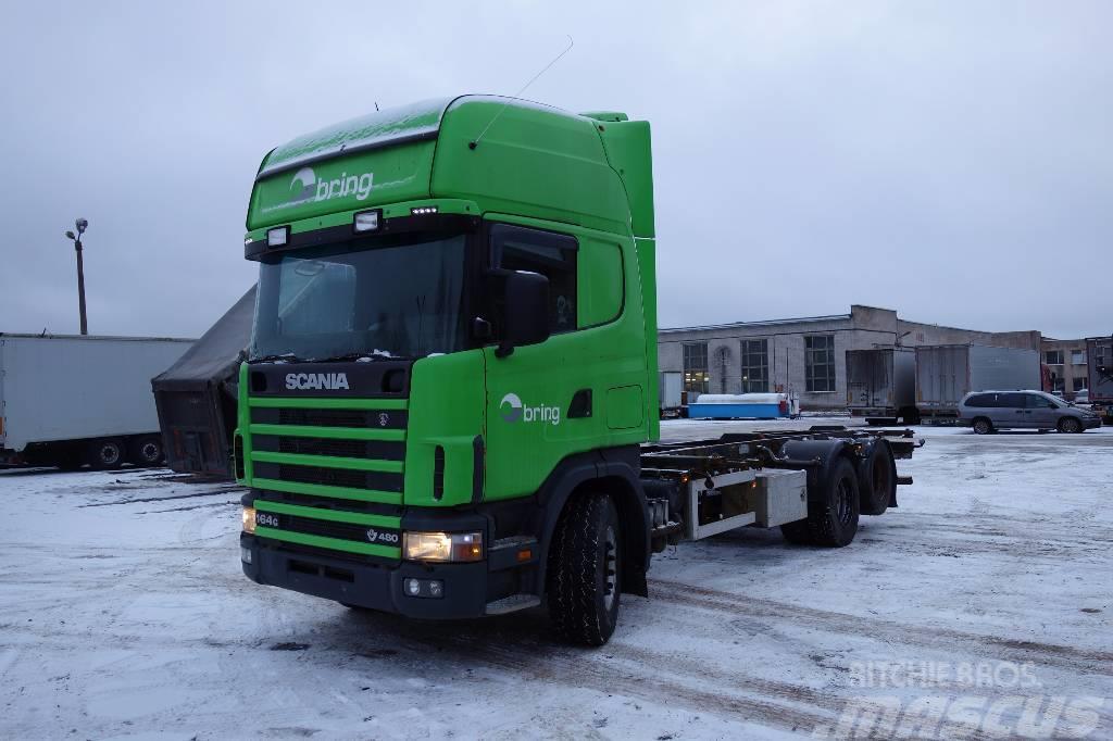 Scania R164 GB6X2NB 480 Lastbiler med containerramme / veksellad