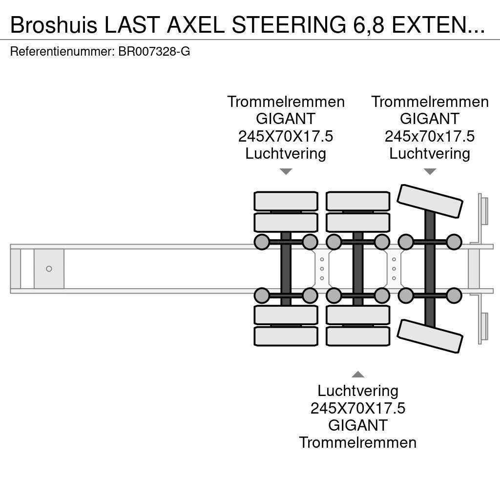 Broshuis LAST AXEL STEERING 6,8 EXTENDABLE Semi-trailer blokvogn