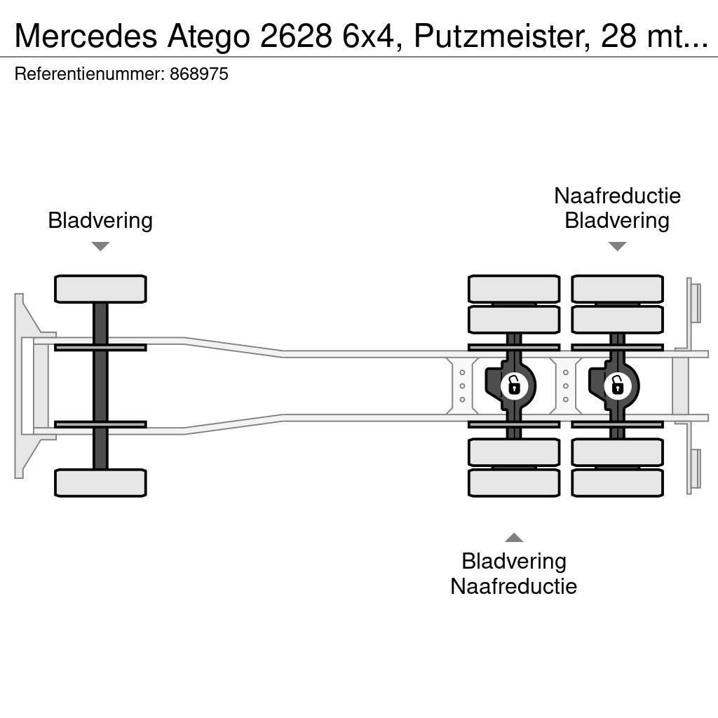 Mercedes-Benz Atego 2628 6x4, Putzmeister, 28 mtr, Remote, 3 ped Betonpumper