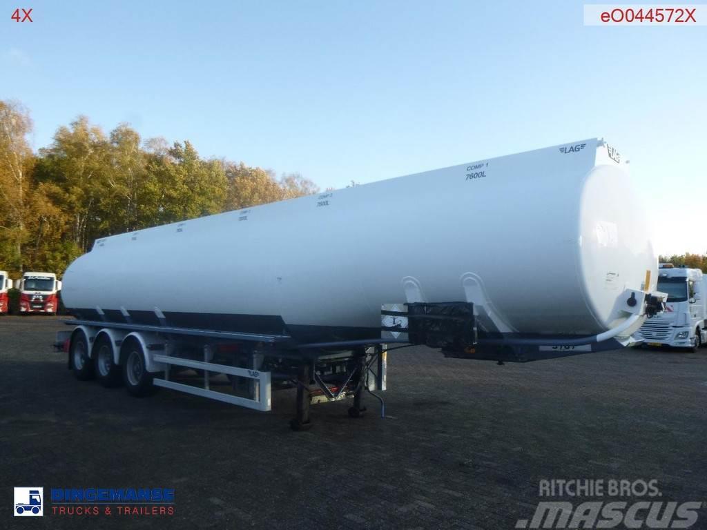 LAG Fuel tank alu 44.4 m3 / 6 comp + pump Semi-trailer med Tank