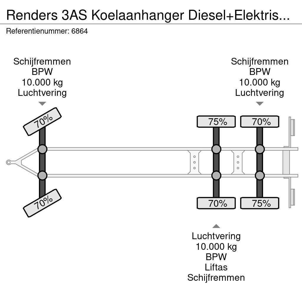 Renders 3AS Koelaanhanger Diesel+Elektrisch 10T assen Køleanhænger