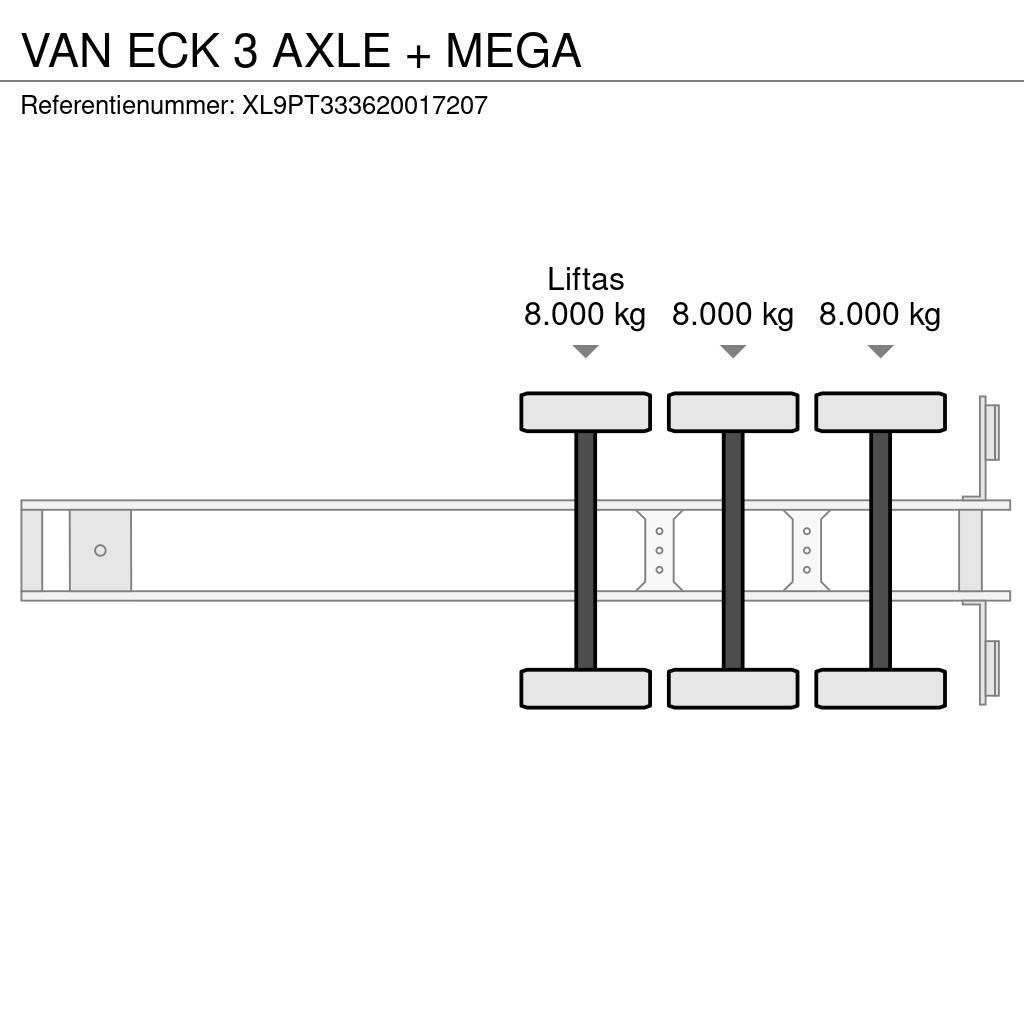 Van Eck 3 AXLE + MEGA Semi-trailer med fast kasse