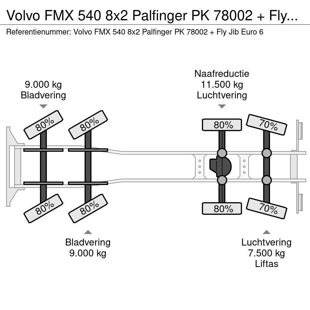 Volvo FMX 540 8x2 Palfinger PK 78002 + Fly Jib Euro 6 Kraner til alt terræn