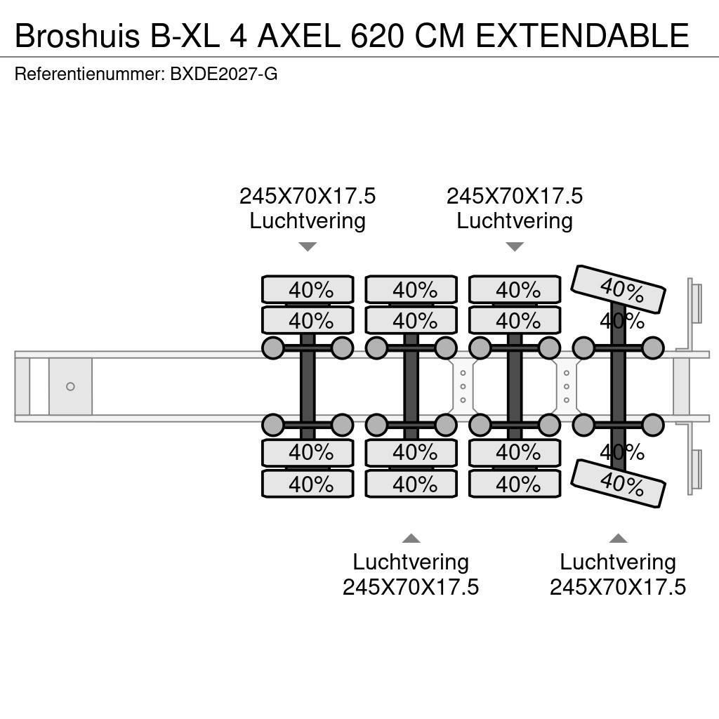 Broshuis B-XL 4 AXEL 620 CM EXTENDABLE Semi-trailer blokvogn