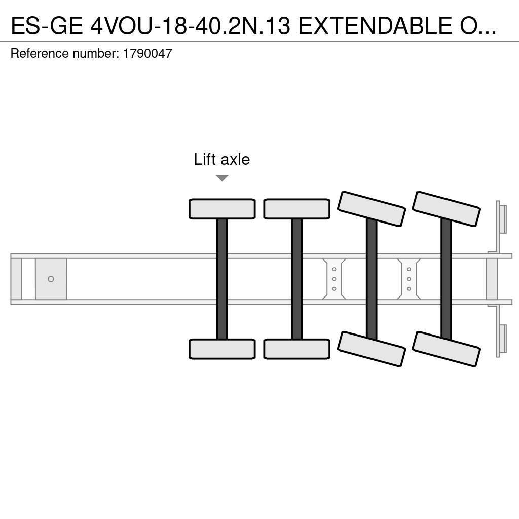 Es-ge 4VOU-18-40.2N.13 EXTENDABLE OPLEGGER/TRAILER/AUFLI Semi-trailer med lad/flatbed