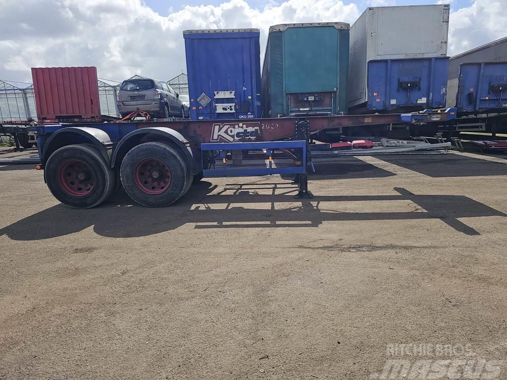 Köhler Elmshorn 20 ft container chassis  steel springs do Semi-trailer med containerramme