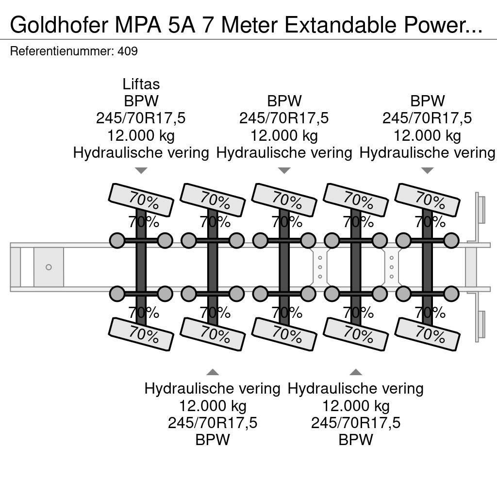 Goldhofer MPA 5A 7 Meter Extandable Powersteering Liftaxle 1 Semi-trailer blokvogn