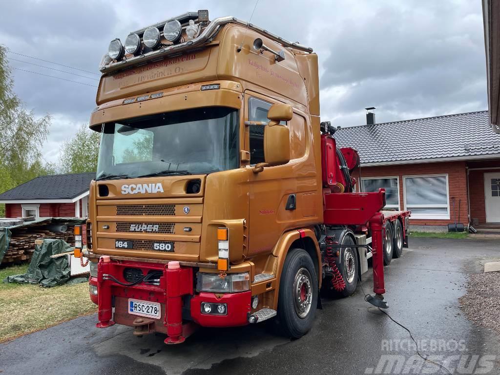Scania R164 8x2 +Copma 990.6 nosturi+Jibi, kympitys 2028v Lastbil med kran