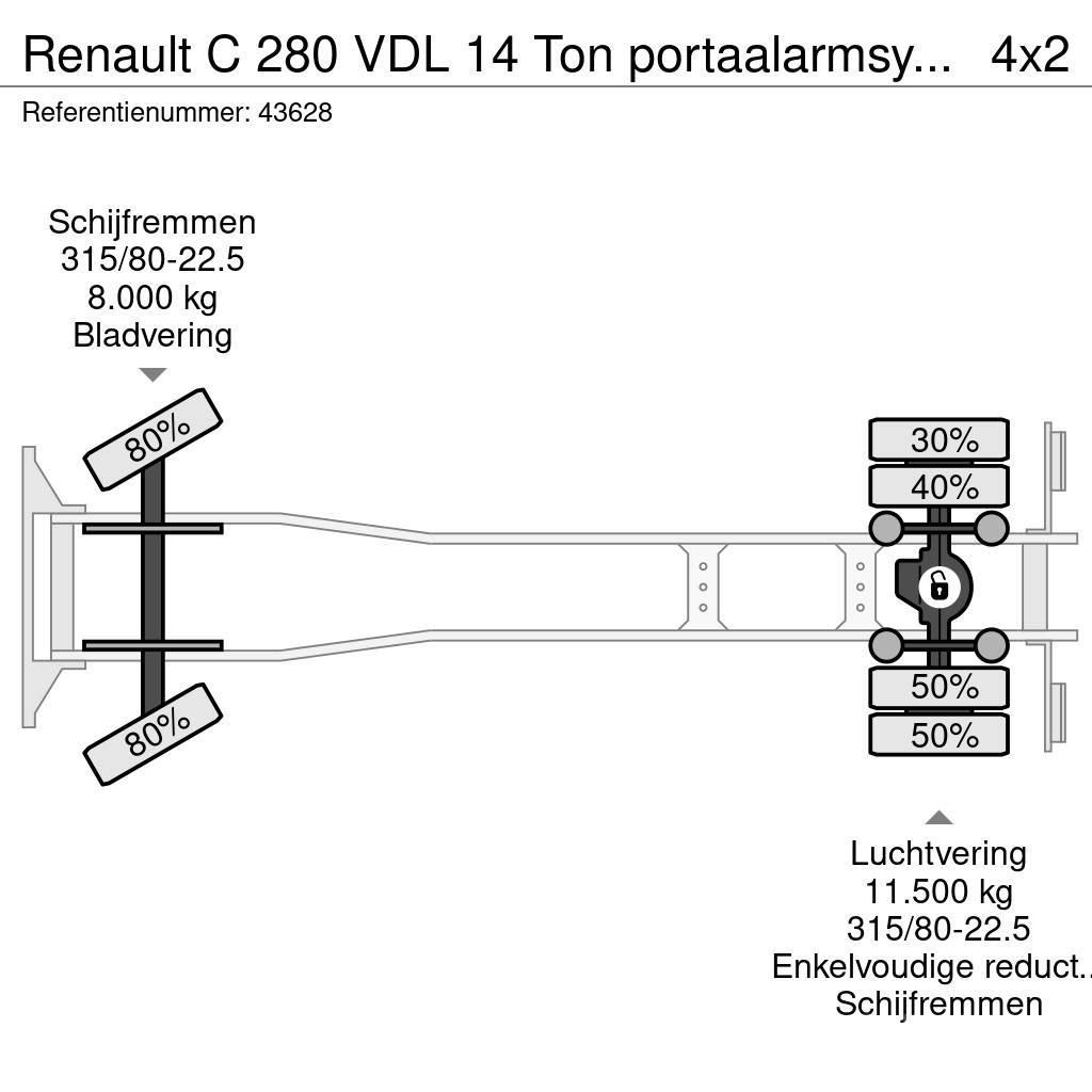 Renault C 280 VDL 14 Ton portaalarmsysteem Skip loader