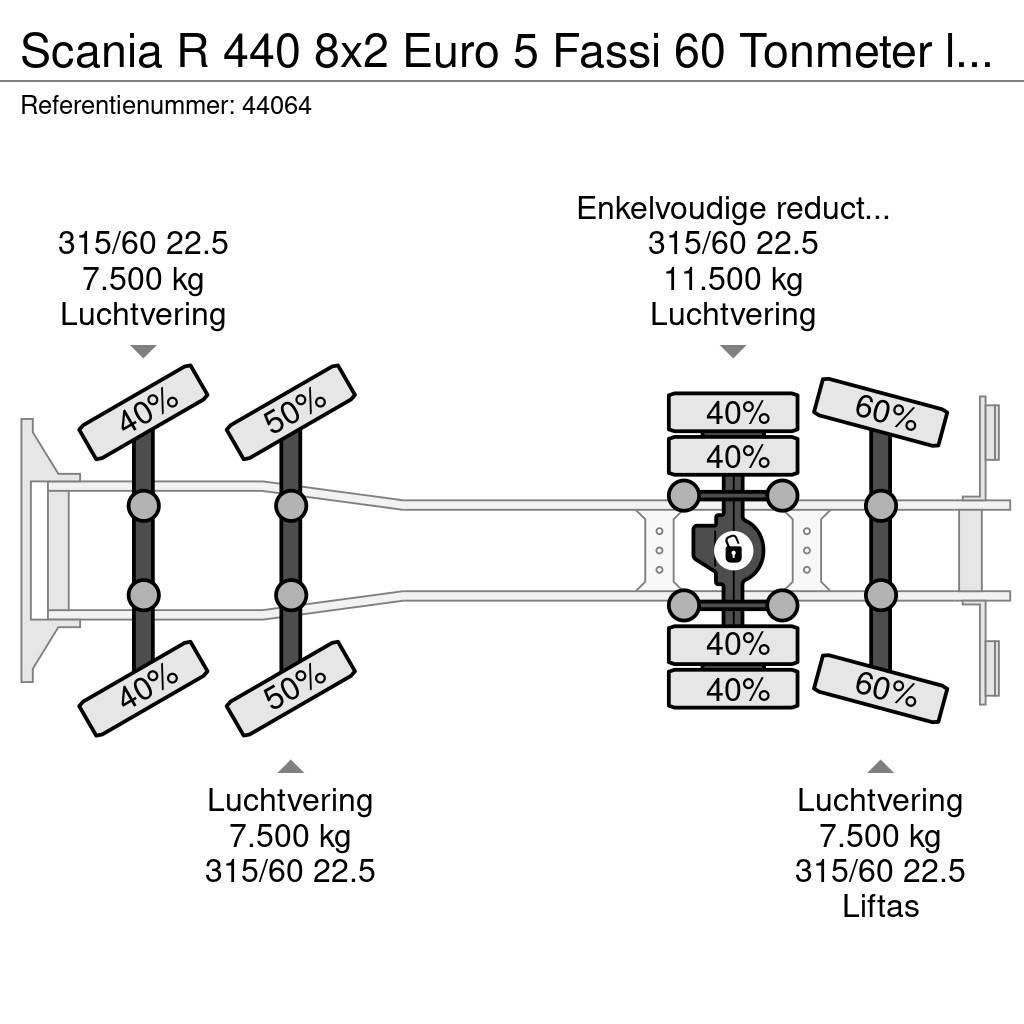 Scania R 440 8x2 Euro 5 Fassi 60 Tonmeter laadkraan Kraner til alt terræn
