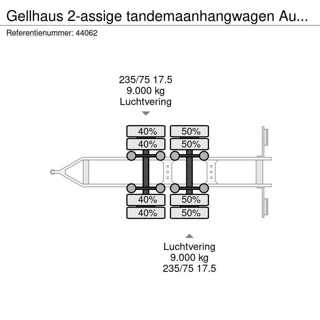  GELLHAUS 2-assige tandemaanhangwagen Ausziehbar Anhænger med lad/Flatbed