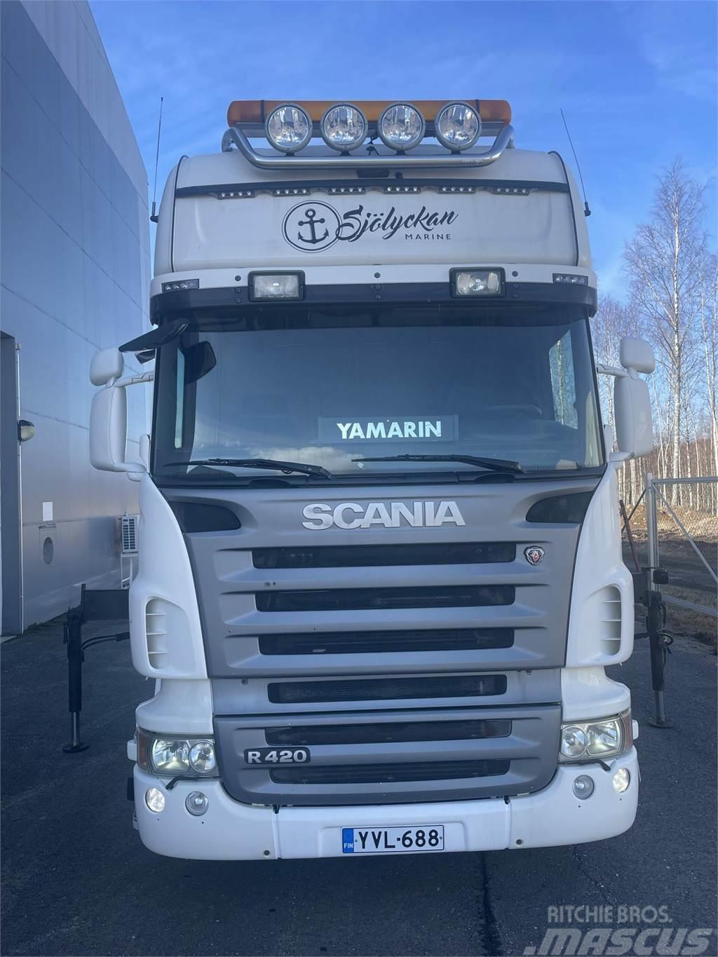 Scania R 420 4x2-3700 Topline + PM 12.5 S nosturi radioll Lastbil med kran