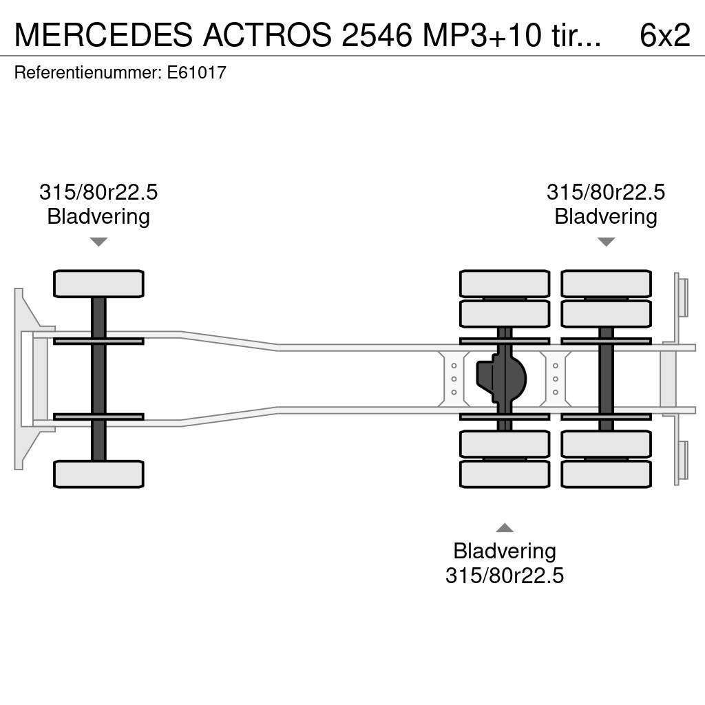 Mercedes-Benz ACTROS 2546 MP3+10 tires/pneus Lastbiler med containerramme / veksellad