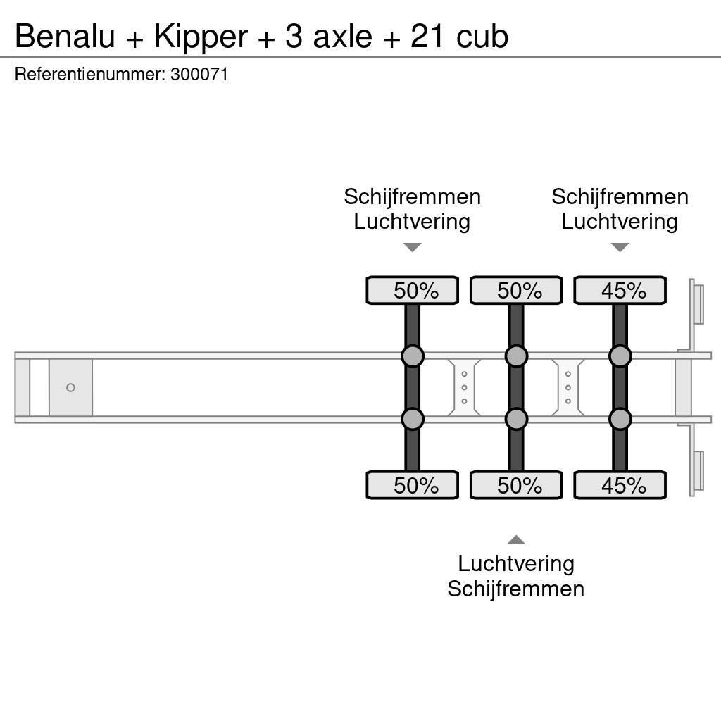 Benalu + Kipper + 3 axle + 21 cub Semi-trailer med tip