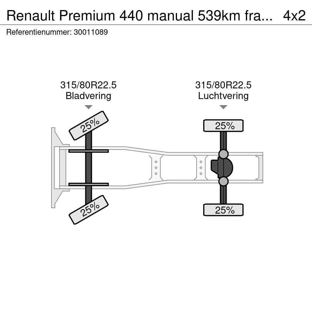 Renault Premium 440 manual 539km francais hydraulic Trækkere
