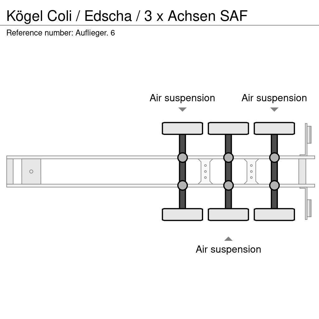 Kögel Coli / Edscha / 3 x Achsen SAF Semi-trailer med Gardinsider