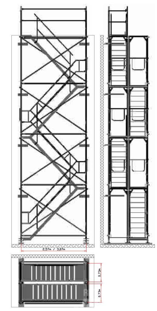  Gerüst Treppe Treppenturm 12m Stillads udstyr