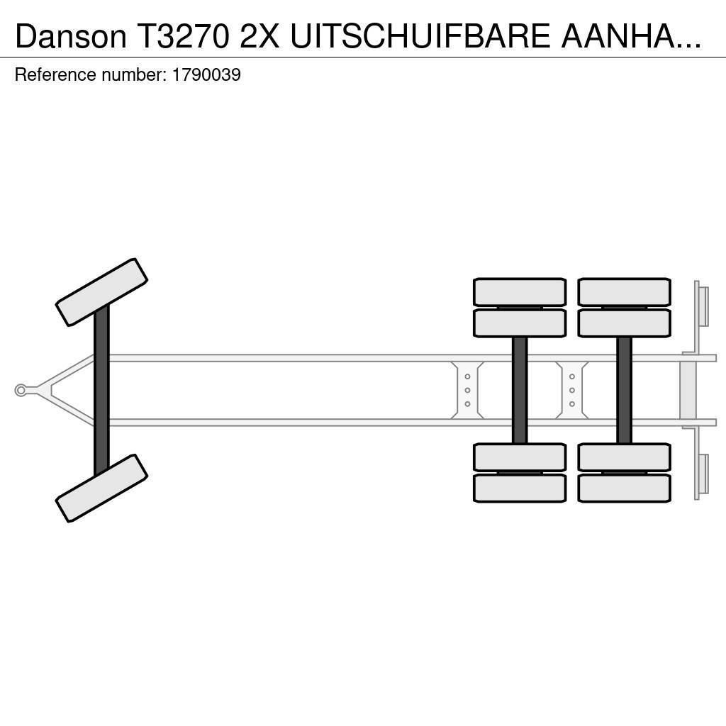 Danson T3270 2X UITSCHUIFBARE AANHANGER/TRAILER/ANHÄNGER Anhænger med lad/Flatbed