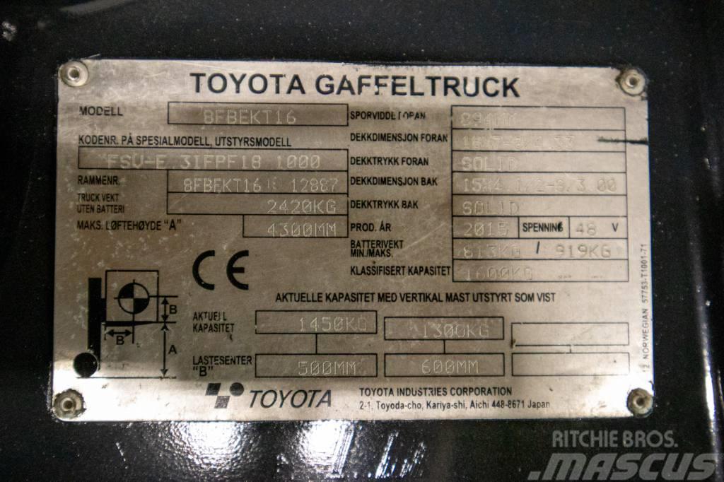 Toyota 8FBEKT16, välutrustad motviktstruck m nytt batteri El gaffeltrucks