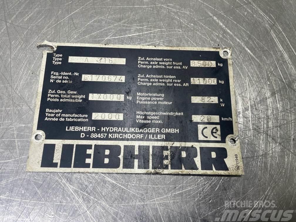 Liebherr A316 -  (For parts) Gravemaskiner på hjul