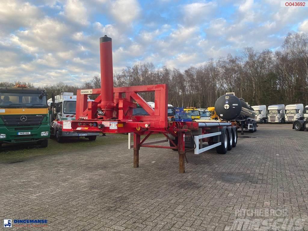 Dennison 3-axle tipping container trailer Semi-trailer med tip