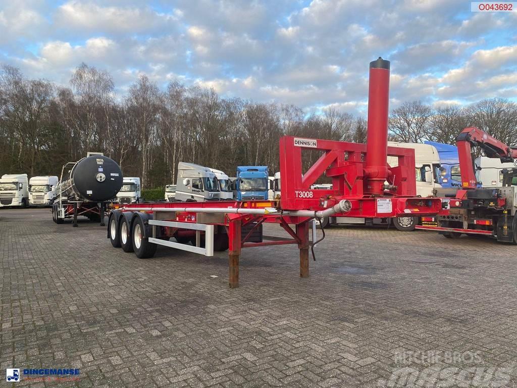 Dennison 3-axle tipping container trailer Semi-trailer med tip