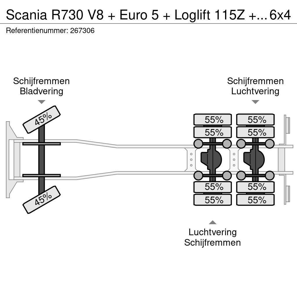 Scania R730 V8 + Euro 5 + Loglift 115Z + 6X4 + DISCOUNTED Kraner til alt terræn